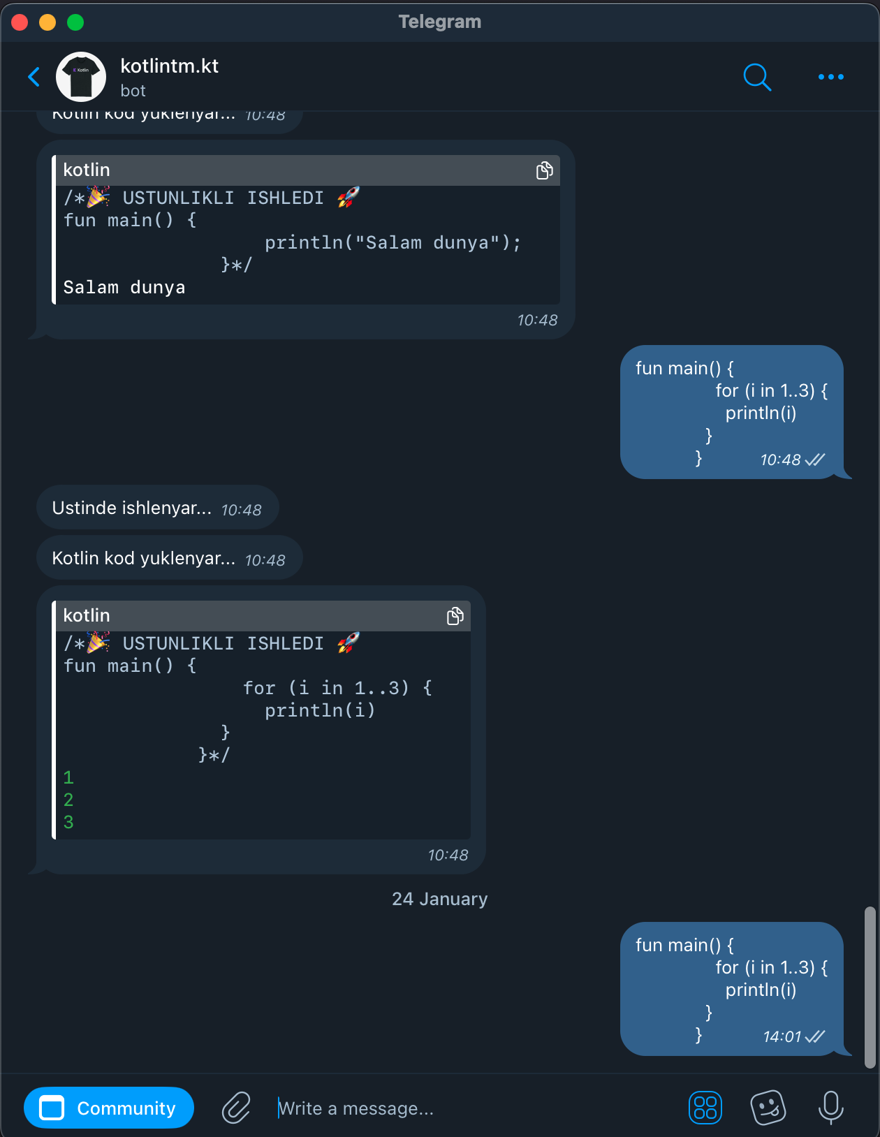 Kotlin Playground Telegram Bot
