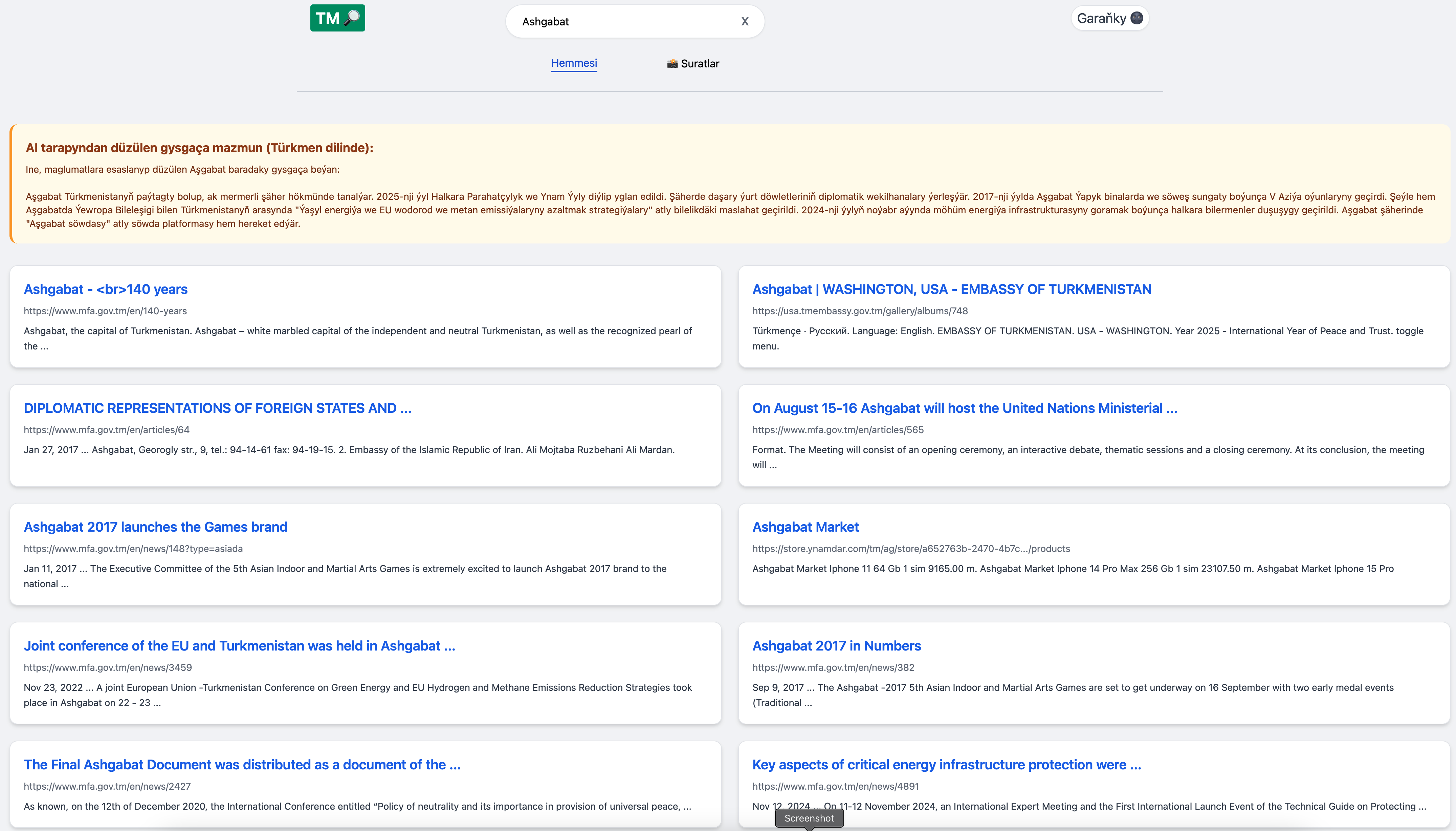 Turkmen Sites Search